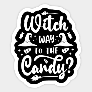 Witch Way to the Candy Halloween Witch Candy Lover Kids Sticker